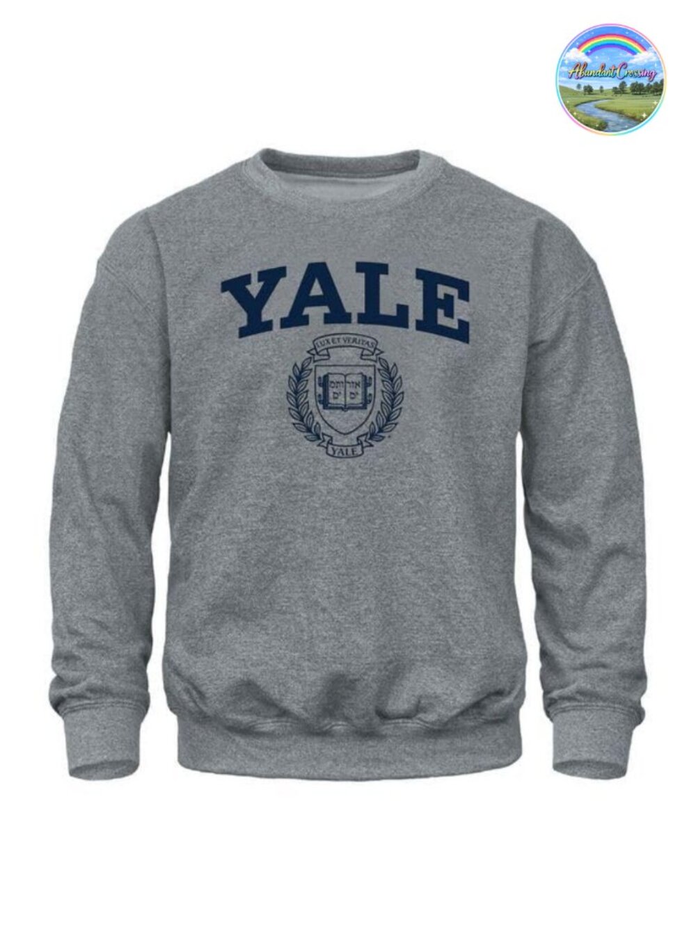 Yale University Crewneck Sweatshirt 50% Cotton 50% Polyester Long Sleeve